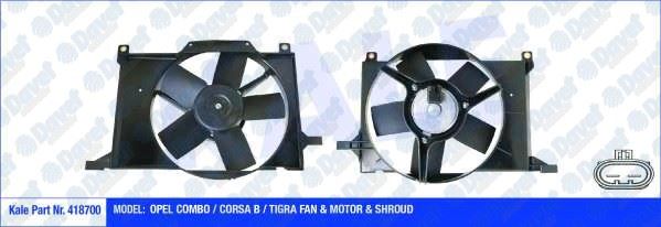 KALE 418700 Fan Motoru Opel Combo / Corsa B / Tigra (240w 300mm) (Fan-Motor-Davlumbaz)